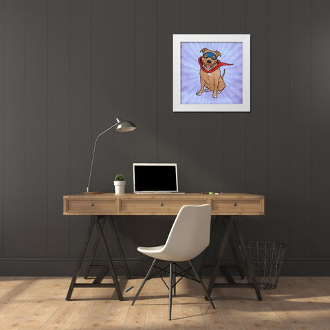 Super Scruff White Modern Wood Framed Art Print by Prime, Marcus
