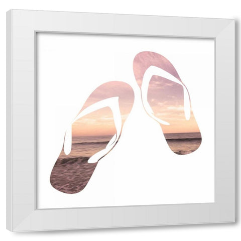 Sandy Sandals White Modern Wood Framed Art Print by Prime, Marcus