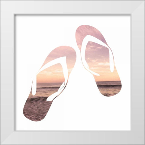 Sandy Sandals White Modern Wood Framed Art Print by Prime, Marcus