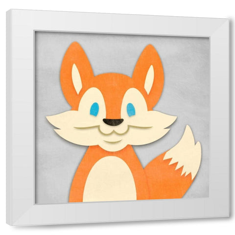 Cheery Fox White Modern Wood Framed Art Print by Prime, Marcus