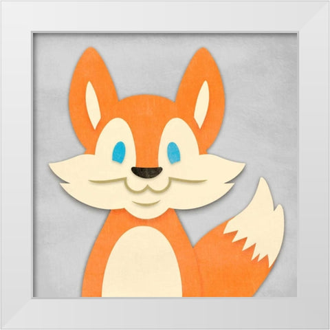 Cheery Fox White Modern Wood Framed Art Print by Prime, Marcus