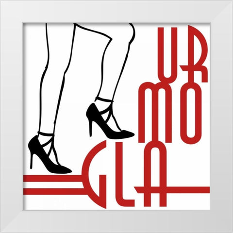 Glamour Strut White Modern Wood Framed Art Print by Prime, Marcus