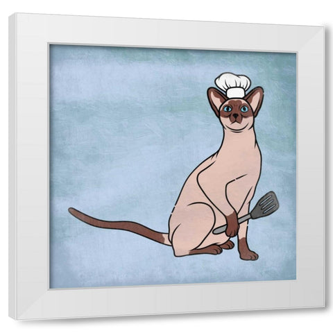 Siamese Cook White Modern Wood Framed Art Print by Prime, Marcus