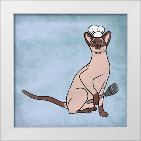 Siamese Cook White Modern Wood Framed Art Print by Prime, Marcus
