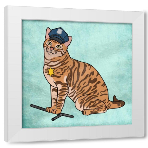Captain Snuffles White Modern Wood Framed Art Print by Prime, Marcus