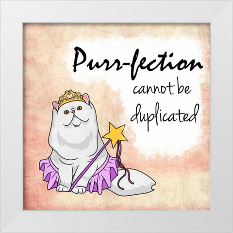 Miss Purrfection White Modern Wood Framed Art Print by Prime, Marcus