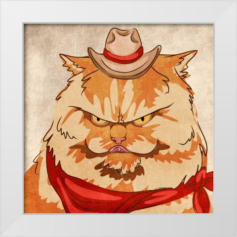 Whiskers McGee White Modern Wood Framed Art Print by Prime, Marcus
