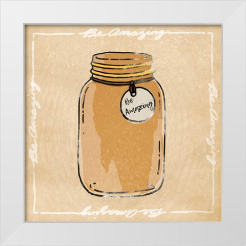 Jar Of Amaze White Modern Wood Framed Art Print by Prime, Marcus