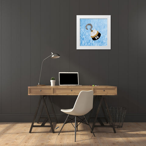 Pirates Hook White Modern Wood Framed Art Print by Prime, Marcus