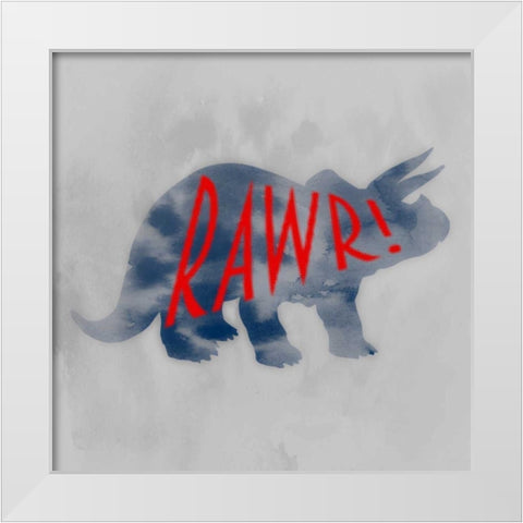 Prehistoric Rawr 1 White Modern Wood Framed Art Print by Prime, Marcus