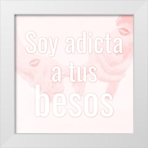 Besos Adictivo White Modern Wood Framed Art Print by Prime, Marcus