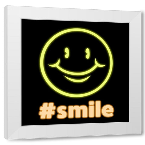 Smiley Glow White Modern Wood Framed Art Print by Prime, Marcus