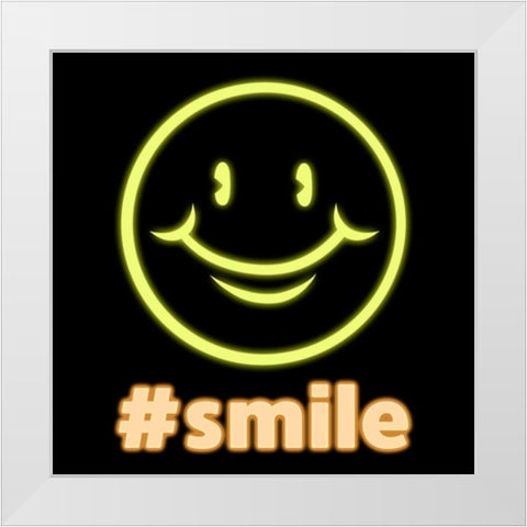 Smiley Glow White Modern Wood Framed Art Print by Prime, Marcus