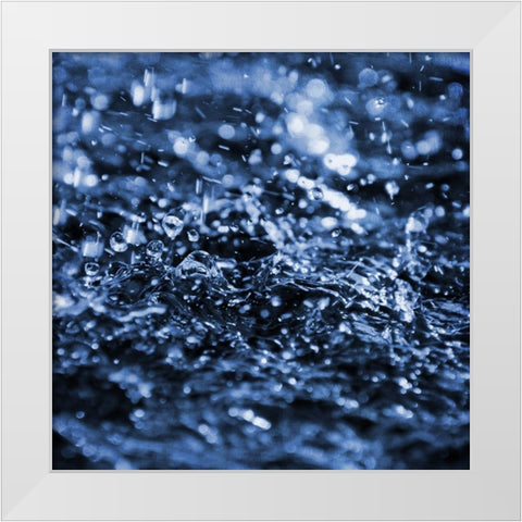 Aqua Droplets 3 White Modern Wood Framed Art Print by Prime, Marcus