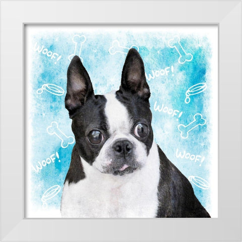 Woof Woof 4 White Modern Wood Framed Art Print by Prime, Marcus