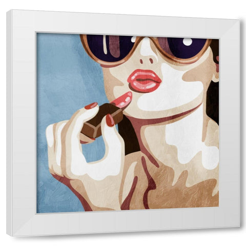 Fashionable Kiss White Modern Wood Framed Art Print by Prime, Marcus