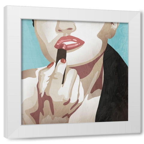 Fahionable Kiss 3 White Modern Wood Framed Art Print by Prime, Marcus