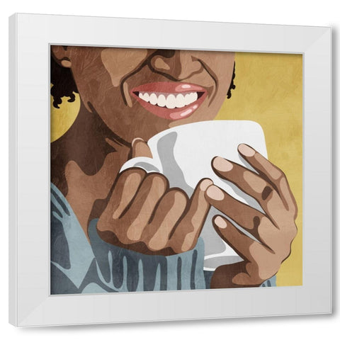 Morning Brew White Modern Wood Framed Art Print by Prime, Marcus