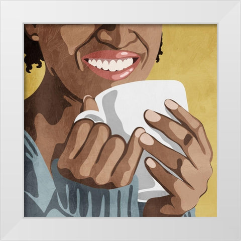Morning Brew White Modern Wood Framed Art Print by Prime, Marcus