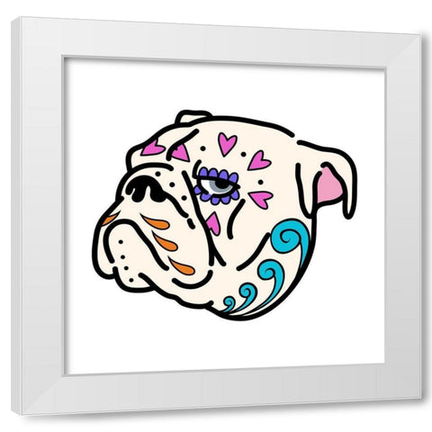 Sugar Bulldog White Modern Wood Framed Art Print by Prime, Marcus