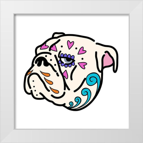 Sugar Bulldog White Modern Wood Framed Art Print by Prime, Marcus