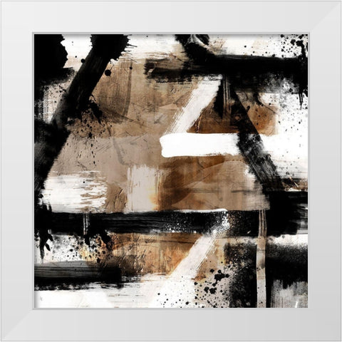 Tri Distressed 1 White Modern Wood Framed Art Print by Prime, Marcus