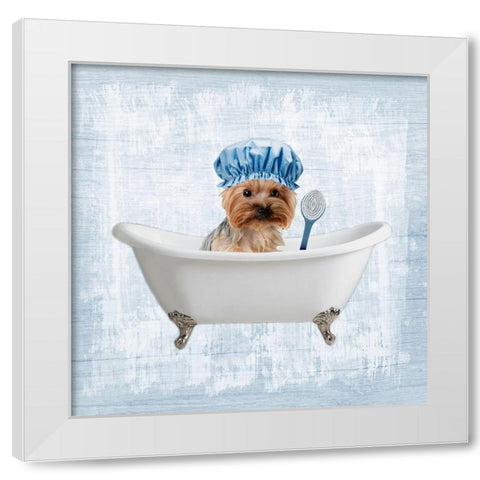 Bath Giggles 4 White Modern Wood Framed Art Print by Prime, Marcus