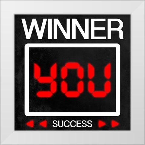 Winner Is You White Modern Wood Framed Art Print by Prime, Marcus
