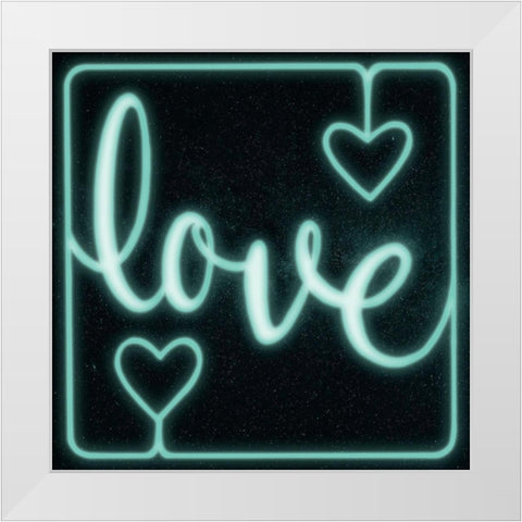 Space Love White Modern Wood Framed Art Print by Prime, Marcus