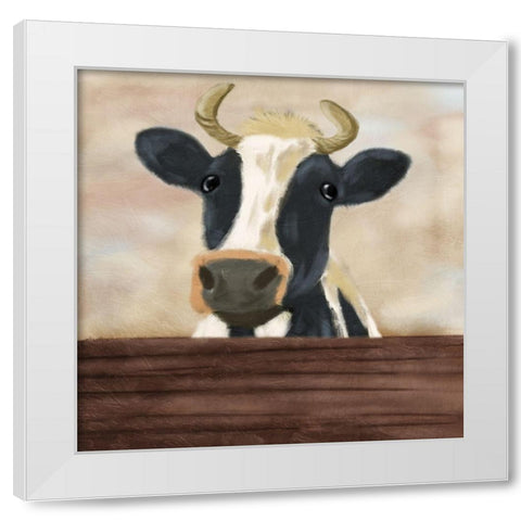 Lonely Cow 2 White Modern Wood Framed Art Print by Prime, Marcus