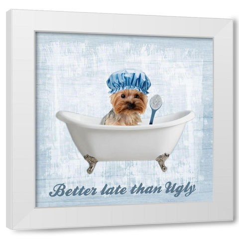 Late Bath White Modern Wood Framed Art Print by Prime, Marcus