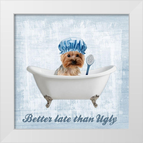 Late Bath White Modern Wood Framed Art Print by Prime, Marcus