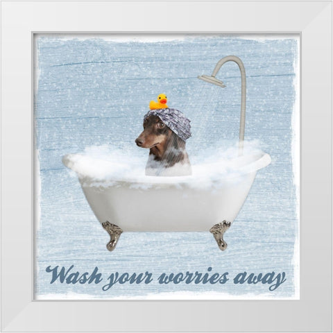 Worry Wash White Modern Wood Framed Art Print by Prime, Marcus