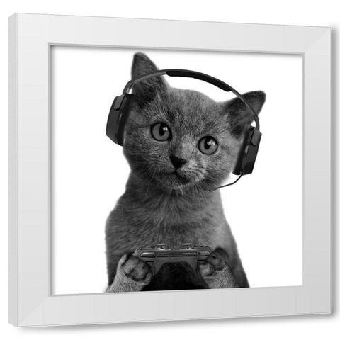 Gaming Cuteness White Modern Wood Framed Art Print by Prime, Marcus