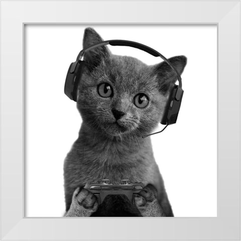 Gaming Cuteness White Modern Wood Framed Art Print by Prime, Marcus