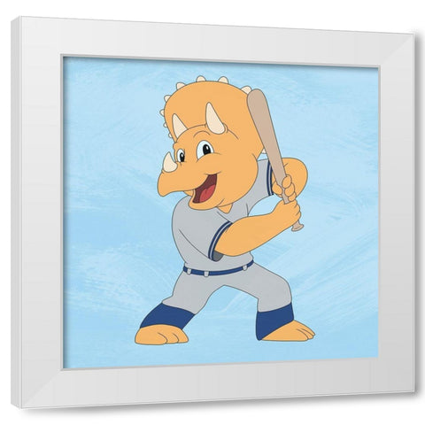 Dino Champ 1 White Modern Wood Framed Art Print by Prime, Marcus