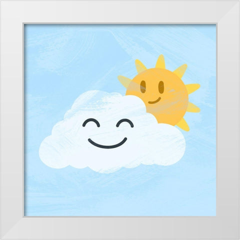 Happy Cloud White Modern Wood Framed Art Print by Prime, Marcus