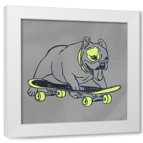 Skateboarding Chuck White Modern Wood Framed Art Print by Prime, Marcus