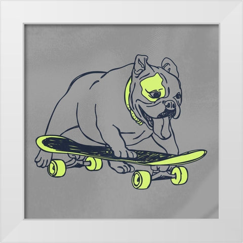 Skateboarding Chuck White Modern Wood Framed Art Print by Prime, Marcus