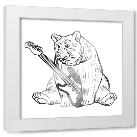 Rockin Bear White Modern Wood Framed Art Print by Prime, Marcus