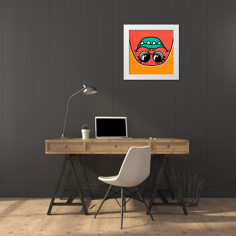 Goofy Monster 2 White Modern Wood Framed Art Print by Prime, Marcus