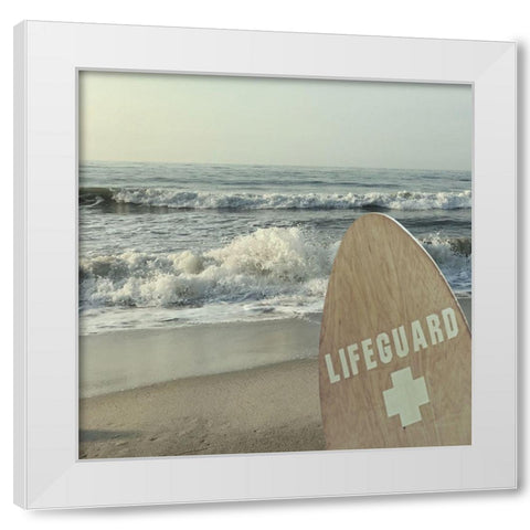 Vigilant Lifeguard White Modern Wood Framed Art Print by Prime, Marcus