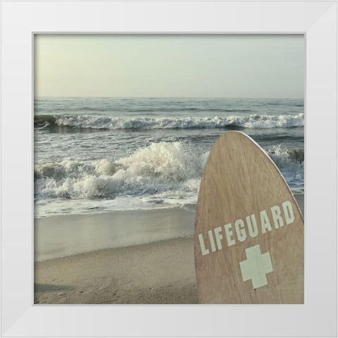 Vigilant Lifeguard White Modern Wood Framed Art Print by Prime, Marcus