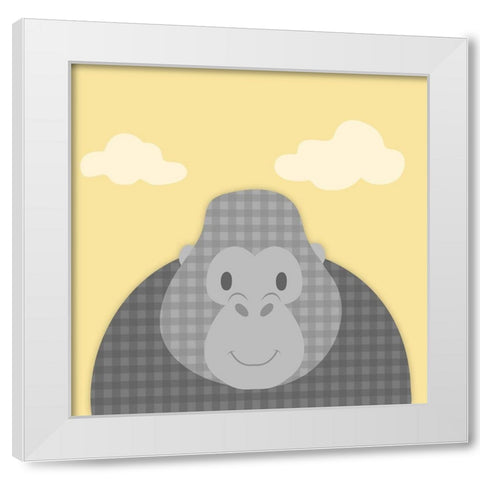 Funky Monkey White Modern Wood Framed Art Print by Prime, Marcus