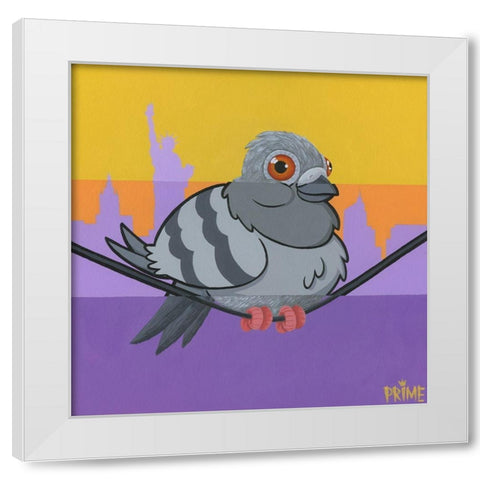 New York Lounging White Modern Wood Framed Art Print by Prime, Marcus