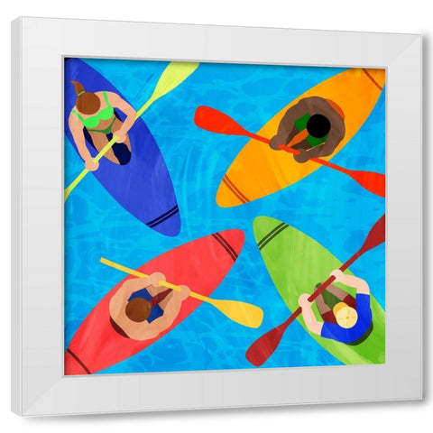 Kayak Traffic White Modern Wood Framed Art Print by Prime, Marcus