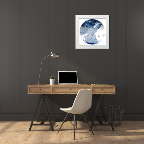Infinity Indigo 1 Circle White Modern Wood Framed Art Print by Prime, Marcus