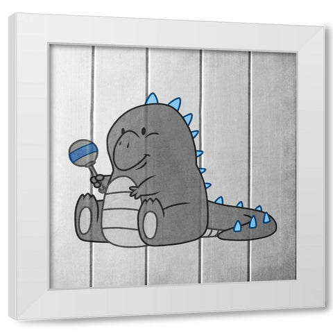 Vintage Dino White Modern Wood Framed Art Print by Prime, Marcus
