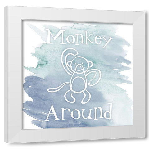 Monkey Around White Modern Wood Framed Art Print by Prime, Marcus