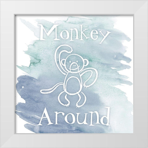 Monkey Around White Modern Wood Framed Art Print by Prime, Marcus